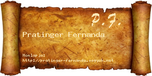 Pratinger Fernanda névjegykártya
